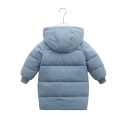 Chaqueta de invierno para niños de un solo color con capucha Cierre de cremallera y botones Prácticas bolsillos Chaqueta cálida de algodón y poliéster para niños Abrigo de invierno cómodo 2