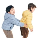 Chaqueta de invierno unisex para niños con cremallera y capucha Abrigo de nylon cálido para heladas Chaqueta de invierno ligera y cálida 3