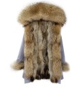 Chaqueta de lujo de mujer con pelo J2796 12