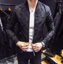Chaqueta de lujo para hombre con flores J1374 4