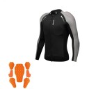 Chaqueta de moto para hombre con cremallera negra con protectores CE en pecho, espalda, hombros, codos y elementos reflectantes WOSAWE 7