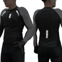 Chaqueta de moto para hombre con cremallera negra con protectores CE en pecho, espalda, hombros y codos, elementos reflectantes WOSAWE 3