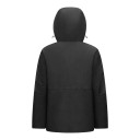 Chaqueta de mujer impermeable para actividades al aire libre con capucha y cierre de cremallera, con ajuste en la cintura y bolsillo 11