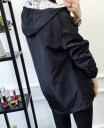 Chaqueta de mujer reversible con capucha para primavera y otoño Lado de un solo color y estampado de cómic Cierre de cremallera 28