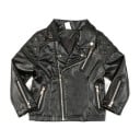 Chaqueta de niña de lujo de cuero sintético - Negra 1