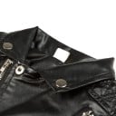 Chaqueta de niña de lujo de cuero sintético - Negra 2