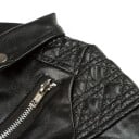 Chaqueta de niña de lujo de cuero sintético - Negra 3