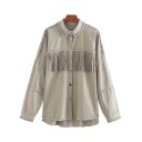 Chaqueta de otoño de mujer con flecos 6
