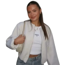 Chaqueta de otoño para mujer con cremallera Corte holgado Mangas largas con elástico Abrigo elegante con bolsillos Abrigo elegante 6
