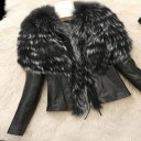 Chaqueta de piel de mujer con pelo P2294 3