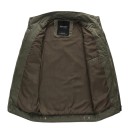 Chaqueta de primavera para hombre con parches Elegante chaqueta ligera con cremallera y bolsillos Chaqueta casual de algodón con cuello Chaqueta militar para tiempo libre 4