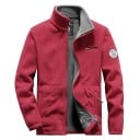 Chaqueta de senderismo softshell impermeable, chaqueta de caza, abrigo de esquí POLIESTER con cuello alto con cremallera y bolsillos 3