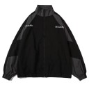 Chaqueta deportiva casual unisex con cremallera con paneles en contraste y bajo elástico Chaqueta ligera para ciudad y entrenamiento Estilo streetwear 1