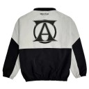 Chaqueta deportiva de hombre en blanco y negro con estampado gráfico en la espalda Cierre de cremallera Cuello Mangas largas Chaqueta de transición para la ciudad 2