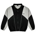 Chaqueta deportiva de hombre en blanco y negro con estampado gráfico en la espalda Cierre de cremallera Cuello Mangas largas Chaqueta de transición 1
