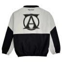 Chaqueta deportiva de hombre en blanco y negro con estampado gráfico en la espalda Cierre de cremallera Cuello Mangas largas Chaqueta de transición 2