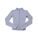 Chaqueta deportiva de mujer con cuello alto Corte entallado Material de secado rápido Diseño funcional transpirable Chaqueta ligera para entrenar 3