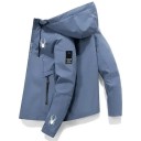 Chaqueta deportiva masculina resistente al viento con capucha y diseño de araña, cuello O, con cremalleras y bolsillos, POLIÉSTER, varios colores 3