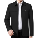 Chaqueta elegante de hombre con cuello Chaqueta ligera de otoño con cremallera Chaqueta elegante para el trabajo y la ciudad Chaqueta de color liso para ocasiones formales 2