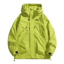Chaqueta impermeable unisex con capucha y cremallera, con bolsillos, de poliéster resistente, adecuada para la lluvia y el viento, estilosa 4