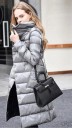 Chaqueta larga de plumas para mujer, reversible 12