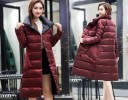 Chaqueta larga de plumas para mujer, reversible 3