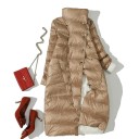 Chaqueta larga de plumas para mujer, reversible 6