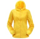 Chaqueta ligera impermeable para mujer con capucha para correr Cierre con cremallera Puños elásticos Bolsillos laterales Poliéster 4