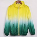 Chaqueta ligera para mujer con capucha para primavera y otoño Transición de color ombré Cierre con cremallera Dos bolsillos 10
