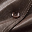 Chaqueta oversize de mujer con cuello alto y cierre de botones de doble fila, hombreras y cintas en las mangas, chaqueta corta 13