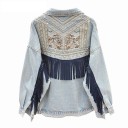 Chaqueta vaquera de mujer con flecos 4