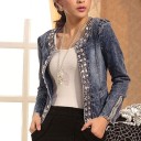 Chaqueta vaquera de mujer con pedrería 1