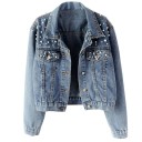 Chaqueta vaquera de mujer con perlas 4