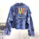 Chaqueta vaquera de mujer decorada A1893 2