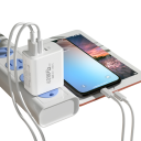Chargeur rapide 40W avec 3 ports 2x USB C et USB A PD avec prise EU adaptateur secteur QC 3.0 pour charge rapide de téléphones tablettes 5