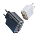 Chargeur rapide 40W avec 3 ports USB A et 2x USB C GaN prise EU chargeur QC 4.0 PD adaptateur secteur USB chargement rapide et transfert 5