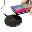 Chargeur sans fil rapide 30W noir avec indicateur LED et câble de 1m Type C inclus, chargement rapide stable pour téléphone compatible avec plusieurs 9