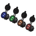 Chargeur USB double pour panneau 12 V Prise étanche IP65 en plastique ABS avec capuchon de protection Sortie 5 V 2,1 A Ports rétroéclairés 6