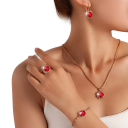 Charismatische set Ketting Oorbellen Armband Ring Zinklegering Dames mode elegante veelzijdige set 1