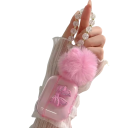 Charmig kristallskydd med rosett och hänge för Airpods 4, med en fluffig boll för stiligt skydd 2