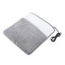 Chauffe-pieds 30 x 30 x 2,5 cm Tapis chauffant USB en peluche Coussin chaud gris pour les pieds et le corps 1