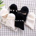 Chaussettes à chevilles pour femmes avec perles A670 5