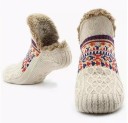 Chaussettes antidérapantes d'hiver pour la maison avec doublure chaude Tailles M L XL Chaussettes tricotées pour dormir et marcher 4