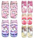 Chaussettes chevilles pour filles avec des licornes 1