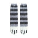 Chaussettes d'hiver pour femmes, chaudes, douces, rayées, taille EU 36-42, en coton et polyester, motif de pattes de chat, chaussettes 2