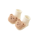 Chaussettes d'hiver unisexes pour enfants Chaussettes en coton chaudes unies avec motif d'ours en peluche Chaussettes douces et chaudes 7