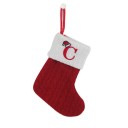 Chaussettes de Noël avec lettres Chaussettes tricotées rouges avec initiale Décorations suspendues de Noël Chaussettes pour cadeaux Chaussettes suspendues de Noël 20 x 10 cm 3