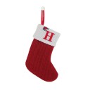Chaussettes de Noël avec lettres Chaussettes tricotées rouges avec initiale Décorations suspendues de Noël Chaussettes pour cadeaux Chaussettes suspendues de Noël 20 x 10 cm 8