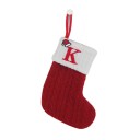 Chaussettes de Noël avec lettres Chaussettes tricotées rouges avec initiale Décorations suspendues de Noël Chaussettes pour cadeaux Chaussettes suspendues de Noël 20 x 10 cm 11