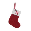 Chaussettes de Noël avec lettres Chaussettes tricotées rouges avec initiale Décorations suspendues de Noël Chaussettes pour cadeaux Chaussettes suspendues de Noël 20 x 10 cm 14
